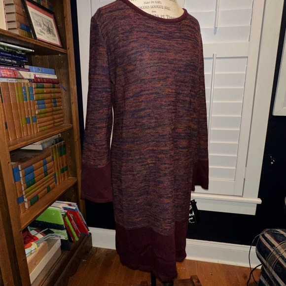 Nina Leonard Multicolor Long Sleeve Dress - Picture 3 of 12